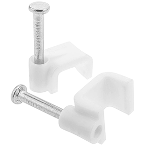 Grapa para cable paralelo 2x0.75mm² 02 blanca 20 uds
