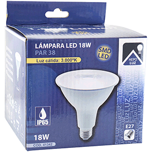 Lámpara par38 LED 18W E27 3000ºK
