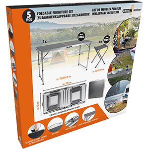 Set de mesa y sillas plegables para cámping